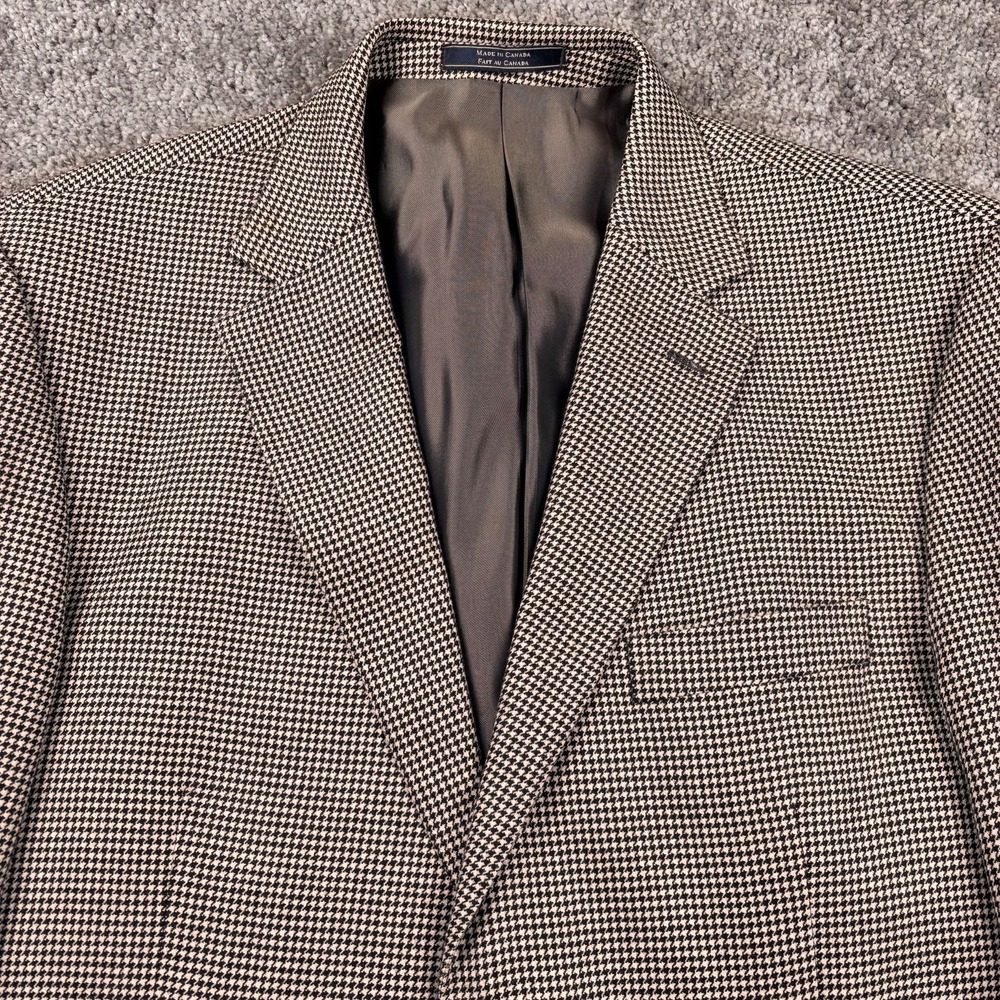 Loro Piana  Blazer Mens 44L Long 100% Cashmere Houndstooth Bullock & Jones